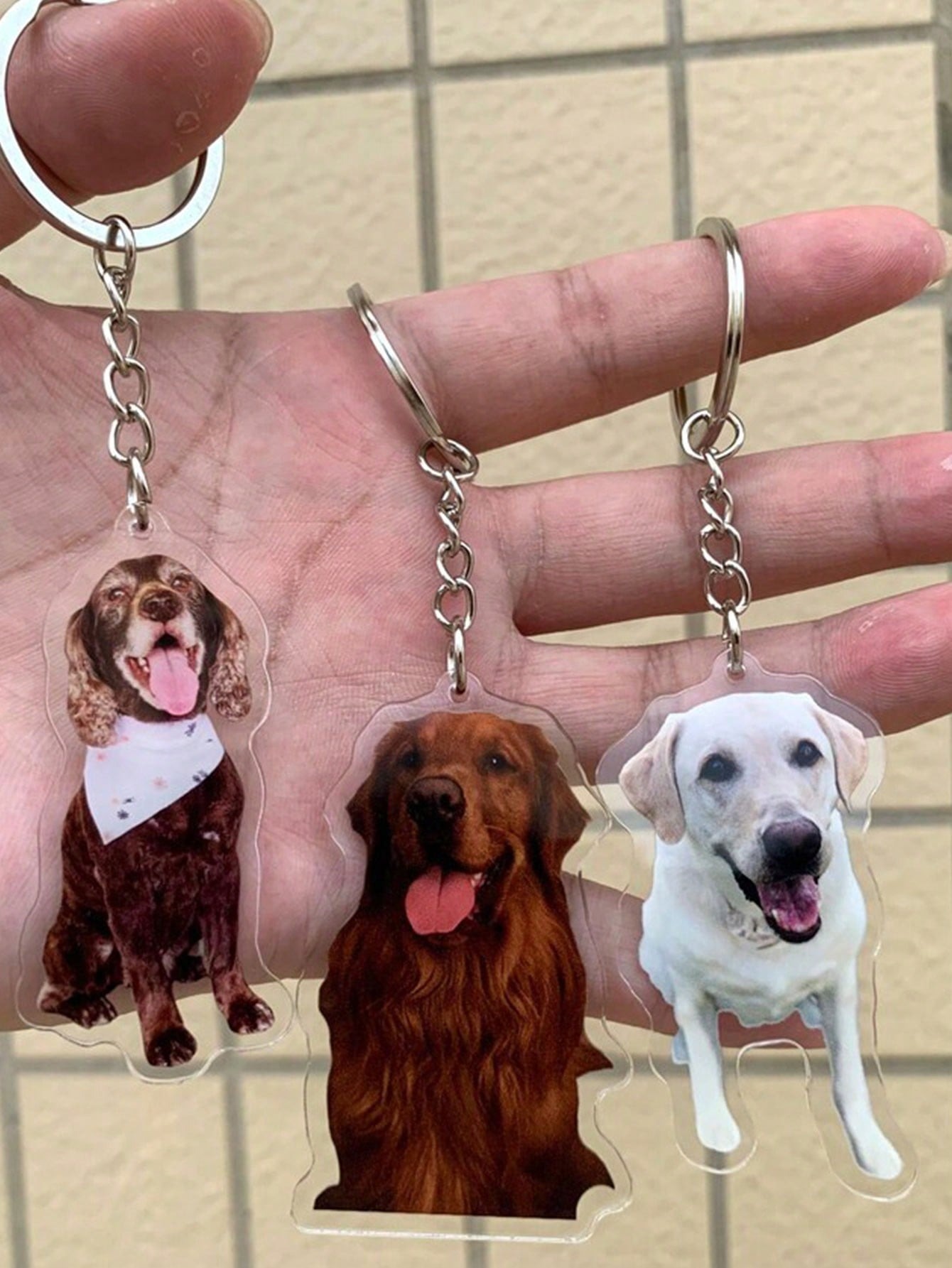 Custom-Cut Acrylic Photo Keychains Acrylic Decorative Pendants